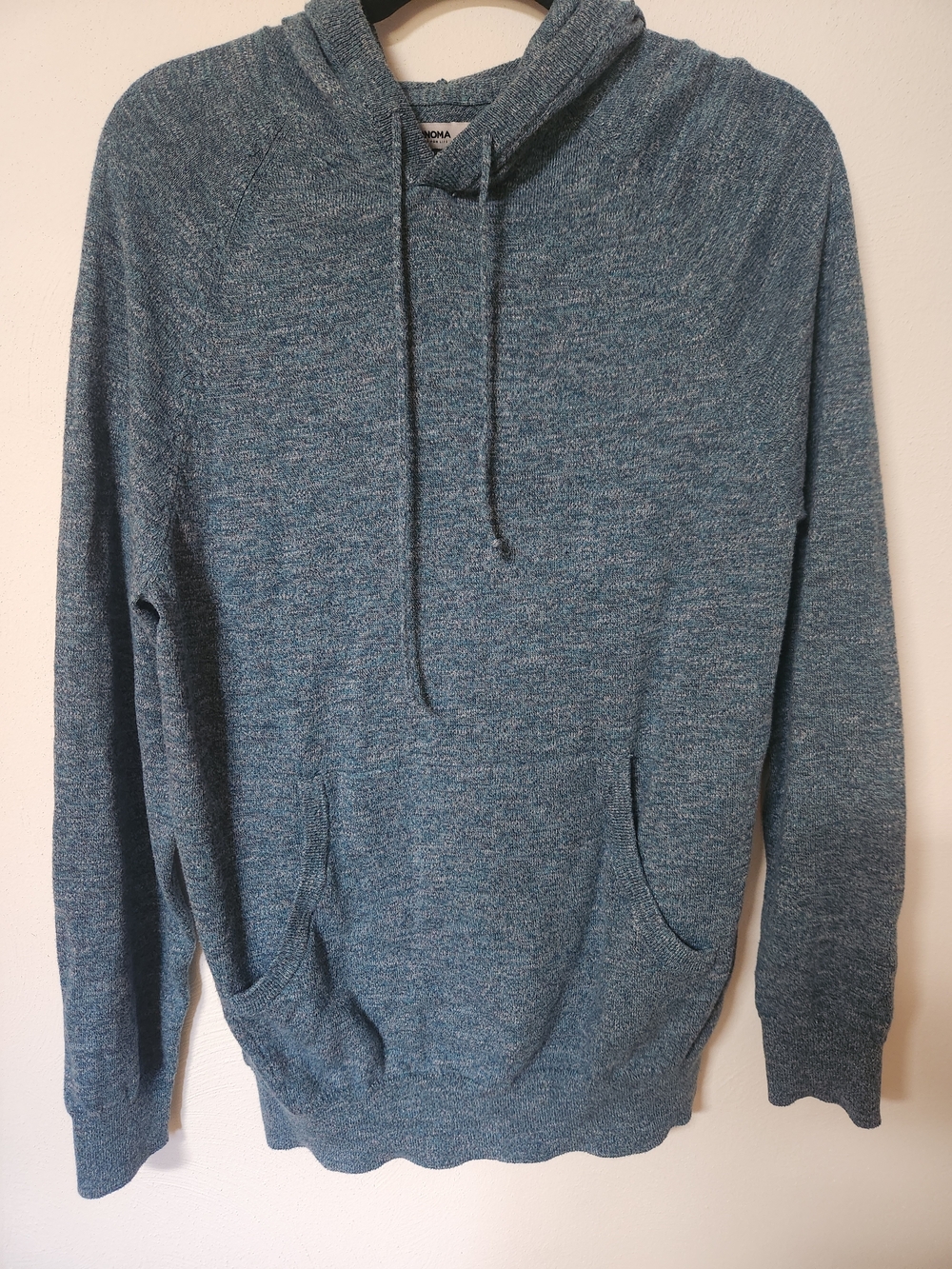 Sonoma Mens Blue Heathered Pullover Hoodie Size M